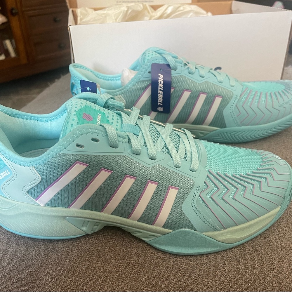 K-Swiss Women’s Pickleball Supreme Low Sneakers in Blue/Lilac/White Size 11‎